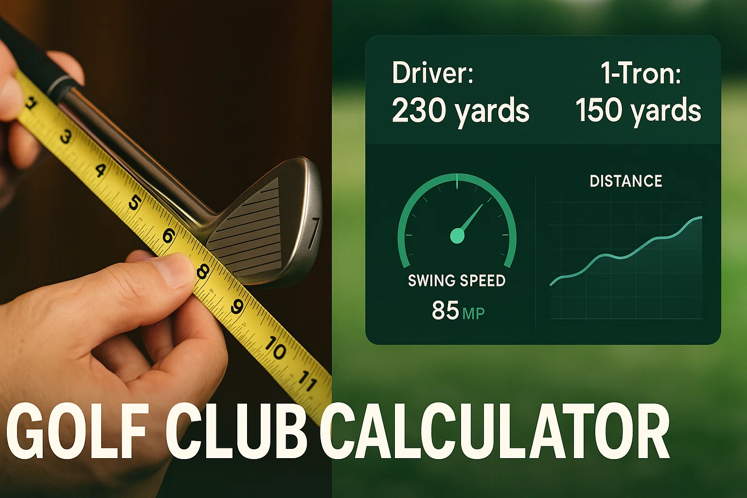 Golf club calculator featured image showing club measurement and distance calculation tools for proper golf club fitting and yardage estimation