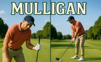 Golfer taking a mulligan shot on the first tee demonstrating proper golf etiquette and second chance opportunity