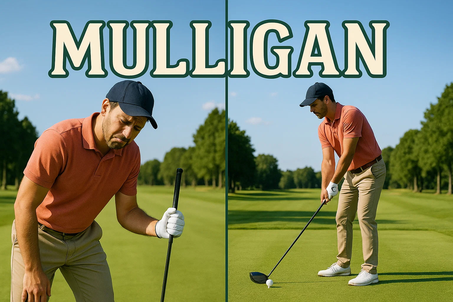 Golfer taking a mulligan shot on the first tee demonstrating proper golf etiquette and second chance opportunity